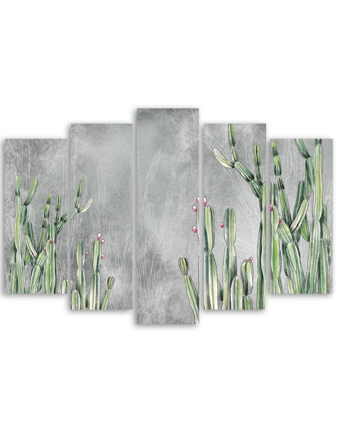 Multipart painting for living room - Large desert cactus | FEEBY