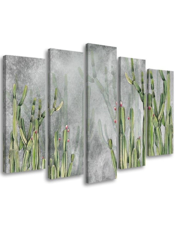 Modern multi-part painting - Large desert cactus | FEEBY