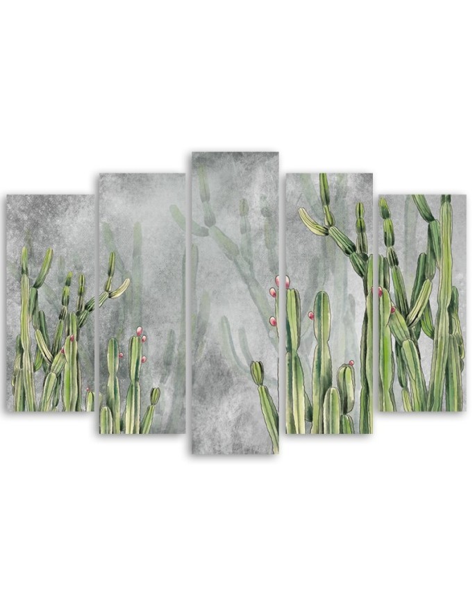 Modern multi-part painting - Large desert cactus | FEEBY