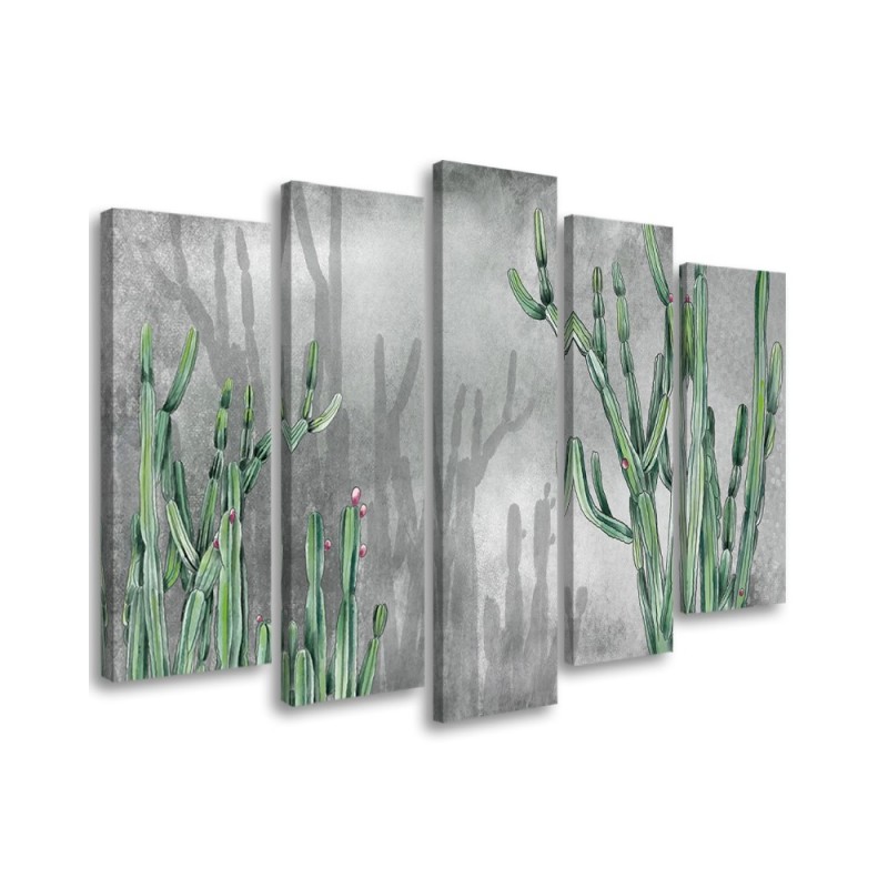 Bedroom painting five-part - Large desert cactus | FEEBY