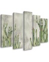 Five-part wall painting - Large desert cactus | FEEBY