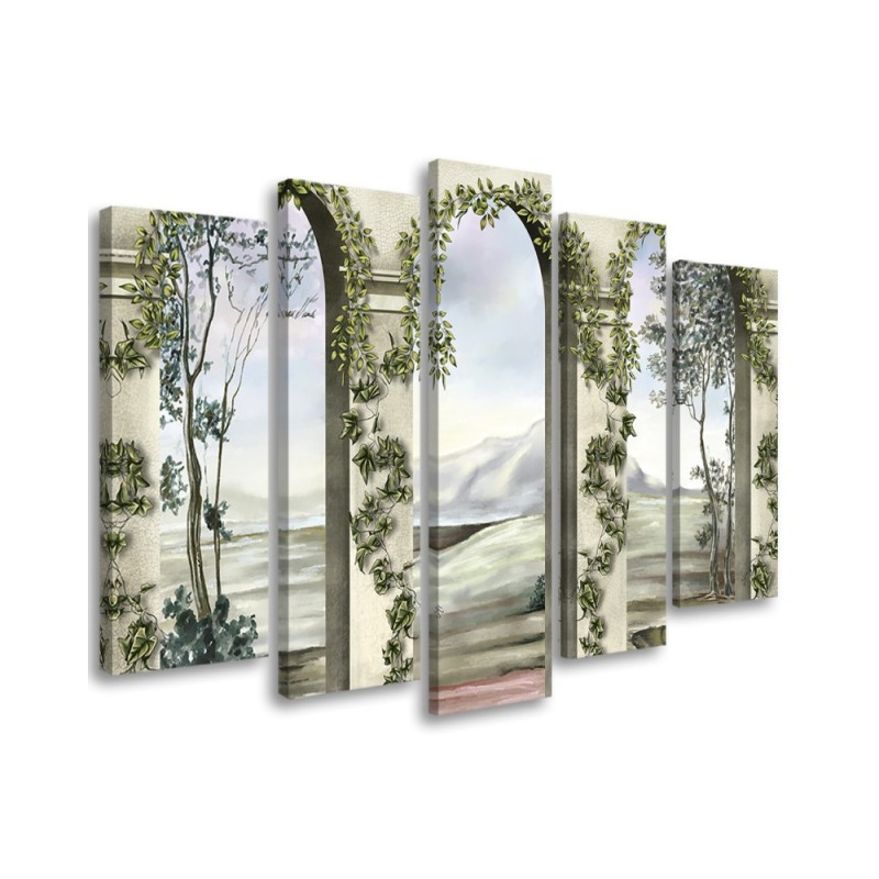 Five-part canvas painting - Columns and arches with ivy | FEEBY