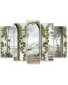 Five-part canvas painting - Columns and arches with ivy | FEEBY