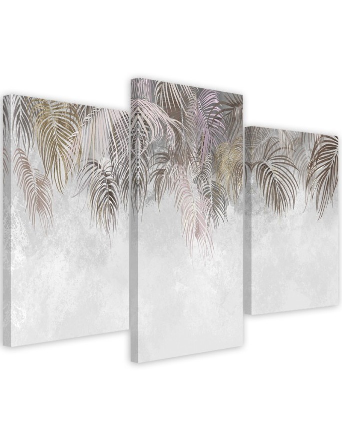 Triptych trendy paintings - Palm leaves | FEEBY