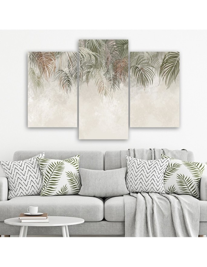 Modern painting for living room - Palm leaves | FEEBY