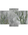 Three part painting - Large desert cactus for living room | FEEBY