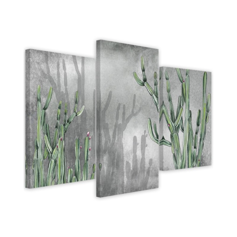 Study painting modern 3-part - Large desert cactus | FEEBY