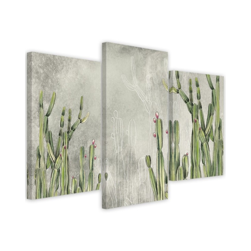 Canvas triptych - Large desert cactus | FEEBY