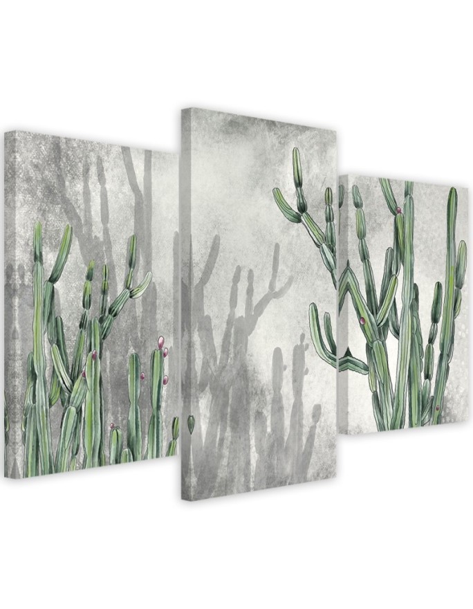 Canvas triptych Canvas print - Large desert cactus | FEEBY