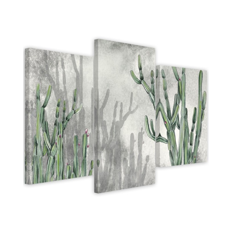 Canvas triptych Canvas print - Large desert cactus | FEEBY