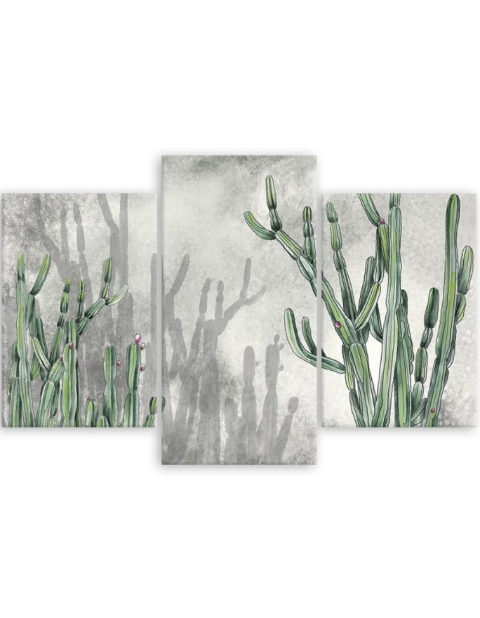 Canvas triptych Canvas print - Large desert cactus | FEEBY