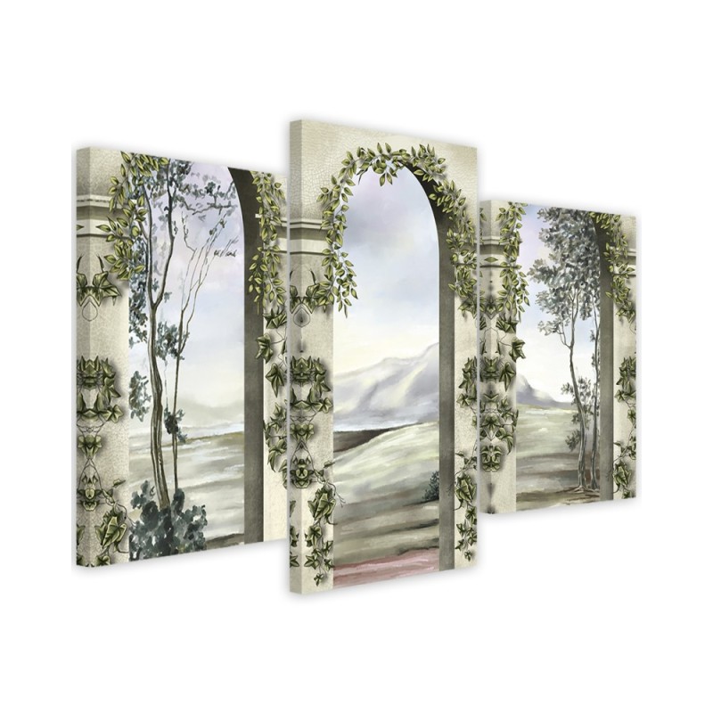 Modern painting for bedroom - Columns and arches with ivy | FEEBY