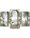 Modern painting for bedroom - Columns and arches with ivy | FEEBY