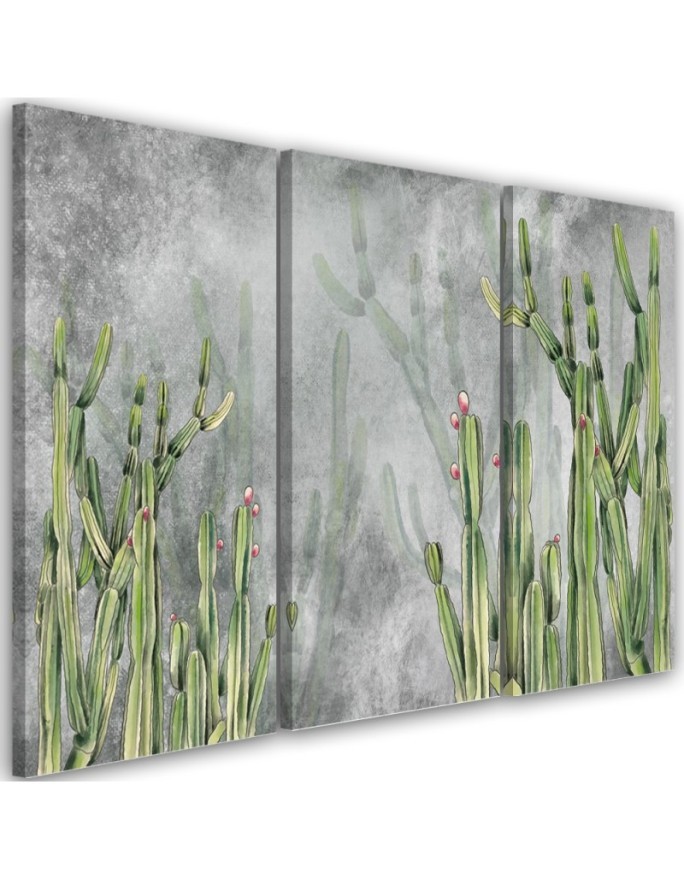 Three part canvas print - Large desert cactus | FEEBY