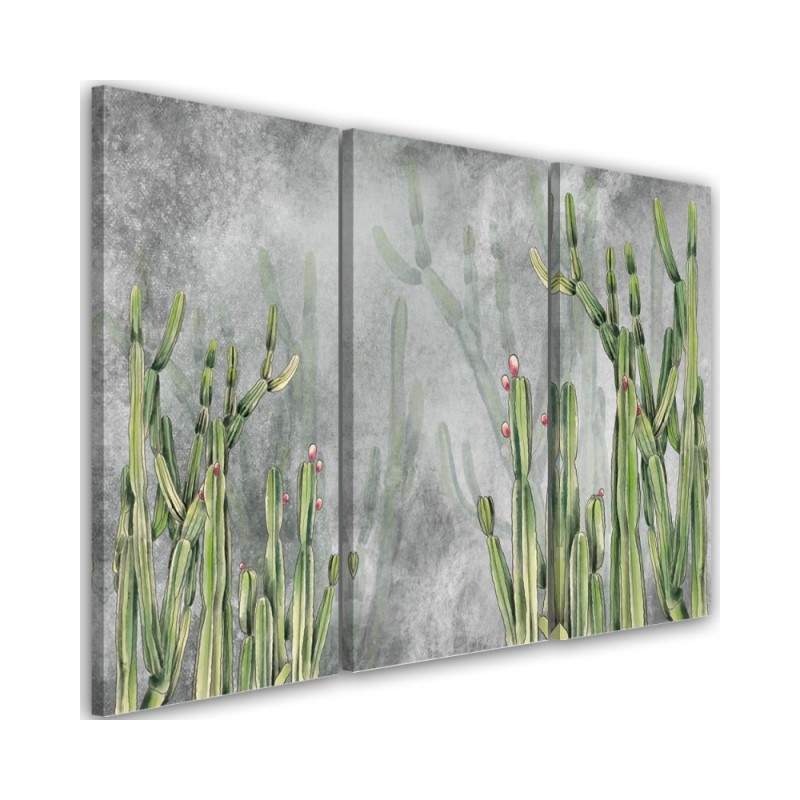 Three part canvas print - Large desert cactus | FEEBY
