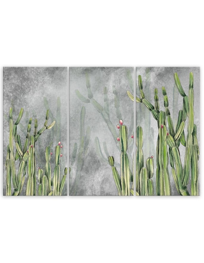 Three part canvas print - Large desert cactus | FEEBY