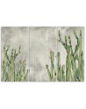 Three part painting for modern living room - Large desert cactus | FEEBY