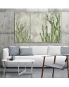 Three part painting for modern living room - Large desert cactus | FEEBY