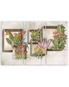 For living room 3-part painting - Square boxes shelves with flowers | FEEBY