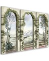 Triptych print painting - Columns and arches with ivy | FEEBY