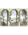 Triptych print painting - Columns and arches with ivy | FEEBY
