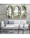 Triptych print painting - Columns and arches with ivy | FEEBY