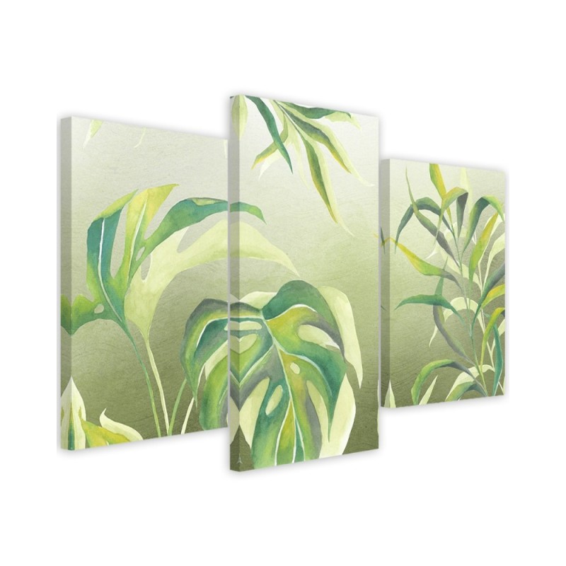Three-part canvas print - Monstera leaves | FEEBY