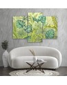 Canvas triptych painting - Monstera leaves | FEEBY
