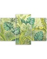 Canvas triptych painting - Monstera leaves | FEEBY