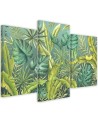 Modern painting for living room triptych - Monstera leaves | FEEBY