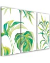 Canvas painting for bedroom triptych - Monstera leaves | FEEBY