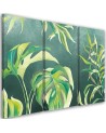 3 piece Canvas print triptych - Monstera leaves | FEEBY