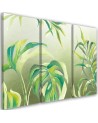 Three-part canvas painting for living room - Monstera leaves | FEEBY