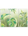 Three-part canvas painting for living room - Monstera leaves | FEEBY
