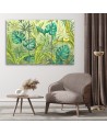 Modern 3-panel canvas print - Monstera leaves | FEEBY