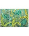 Office wall painting triptych - Monstera leaves | FEEBY