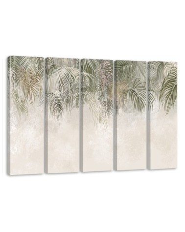 Canvas print for canvas five-piece - Palm leaves | FEEBY