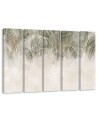 Canvas print for canvas five-piece - Palm leaves | FEEBY