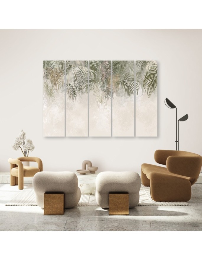 Canvas print for canvas five-piece - Palm leaves | FEEBY