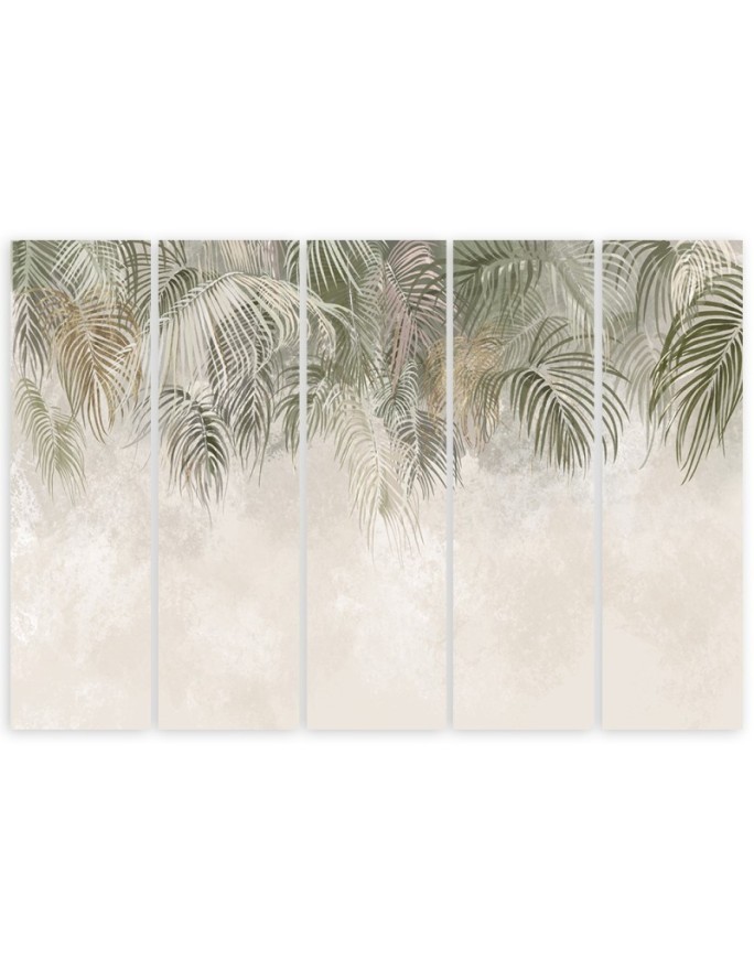 Canvas print for canvas five-piece - Palm leaves | FEEBY