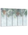 Canvas painting for wall five parts - Hanging palm leaves | FEEBY