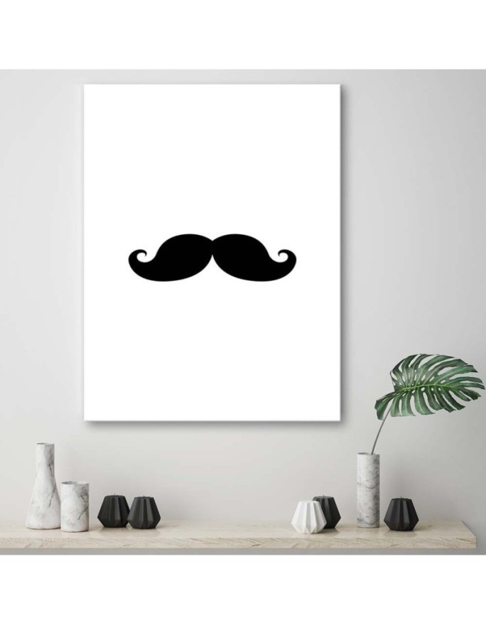 Canvas prints for modern living room - Moustache | FEEBY