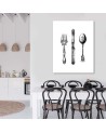 Printed wall picture for the kitchen - Rustic cutlery | FEEBY