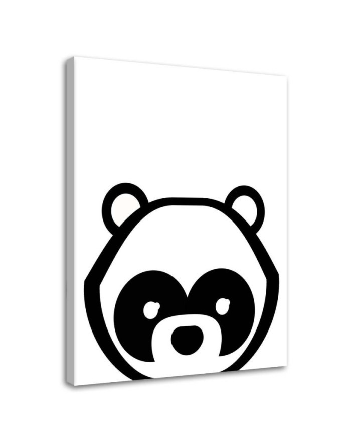 Kids room canvas print - Contrasting panda | FEEBY