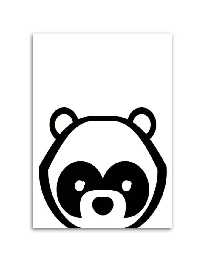 Kids room canvas print - Contrasting panda | FEEBY