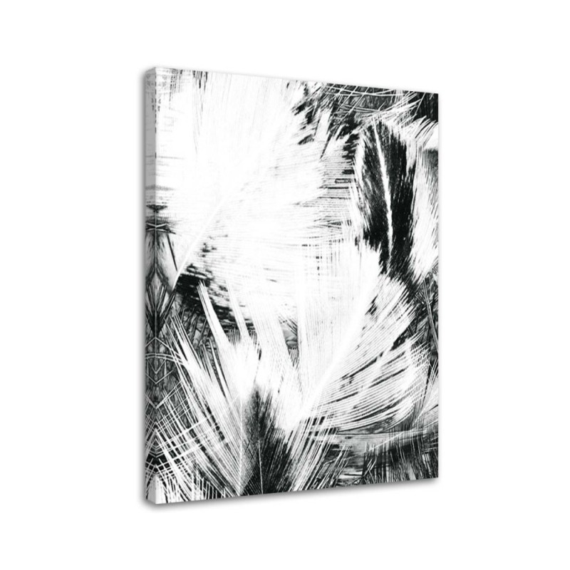 Wall art painting for living room - Black and white abstraction | FEEBY