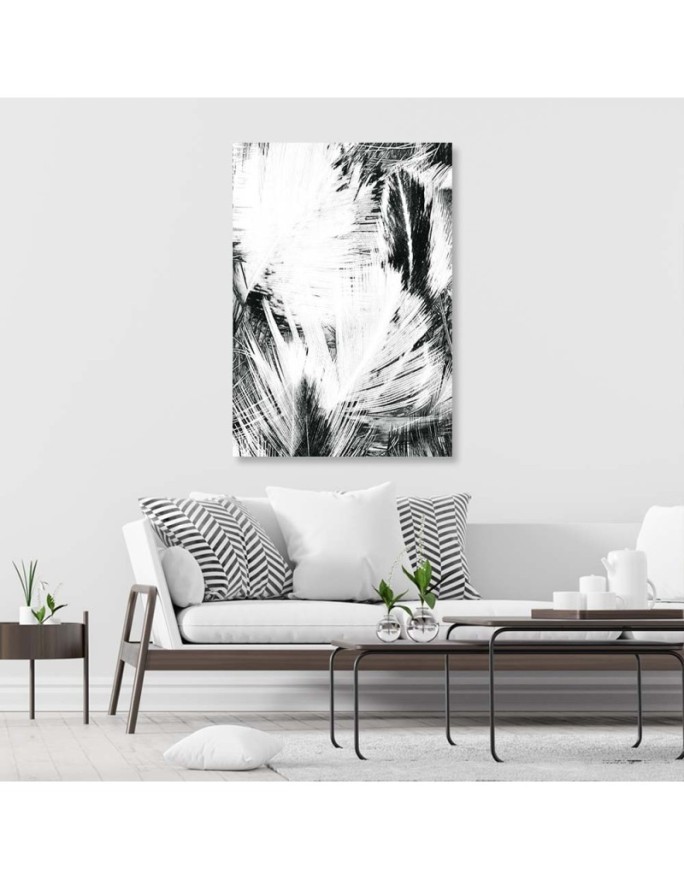 Wall art painting for living room - Black and white abstraction | FEEBY