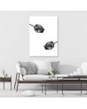 Wrapped Canvas prints wall art - Two grey flowers | FEEBY