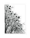 Canvas print B&W - Birds on branches | FEEBY
