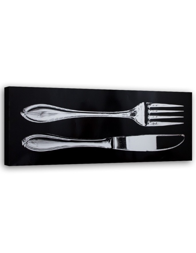 Printed Canvas prints for the kitchen - Knife and fork | FEEBY
